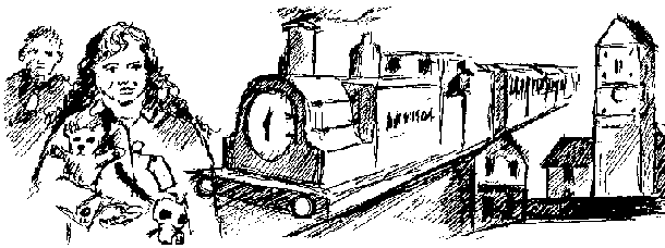 Line Drawing of train