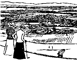 Lady golfers linocut 4.1Kb